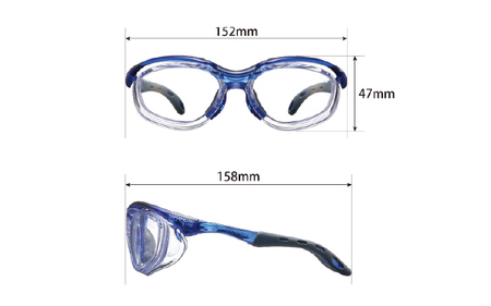 YAMAMOTO二眼形保護めがね【YS-390】　BLK 〈装着性を追求したジャパンフィット設計〉