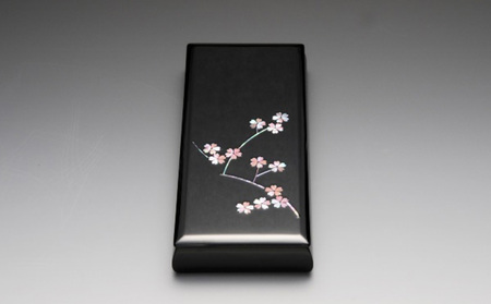 ペンBOX　桜（貝入）黒