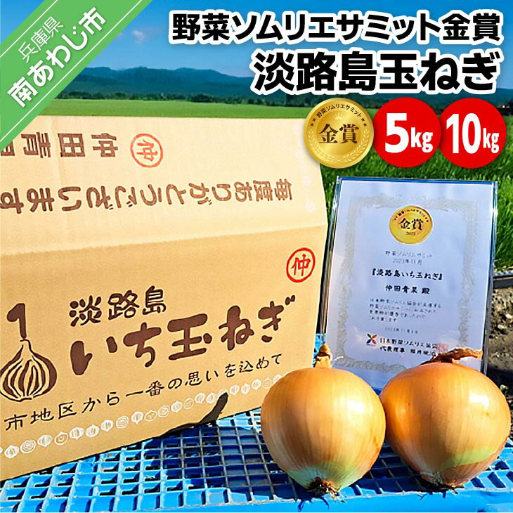 【ふるさと納税】野菜ソムリエサミット金賞淡路島玉ねぎ【5kg・10kg】　◆配送6月中旬～翌年2月下旬