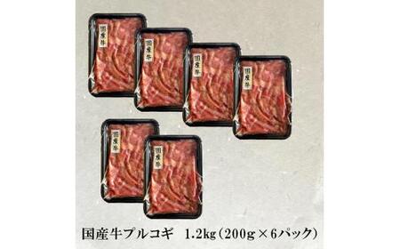 国産牛 スライス 1.2kg ( プルコギ 味) 切り落とし 国産 牛 牛肉 もも バラ 焼き肉 焼肉 赤身 肉 冷凍 小分け 大人数用 熨斗 贈答 ギフト