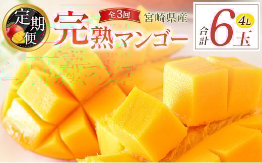 
            宮崎特産「完熟マンゴー4L×2玉」お届け定期便（全3回）計6玉 特産 国産 果物 フルーツ 旬 産地直送 大玉【F142-26】
          