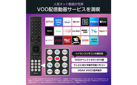 Hisense ハイセンス 3年保証【設置費込み】43V型 43C55R 4K スマート Wチューナー内蔵 ネット動画 YouTube Netflix HDMI2.1 ゲームモード Alexa Air