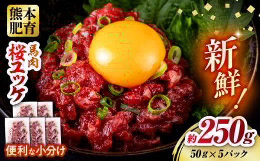 馬肉 さくらユッケ 50g×5パック 計250g お肉 桜ユッケ 赤身 生食 小分け 冷凍【五右衛門フーズ熊本店】 [AYBV027]
