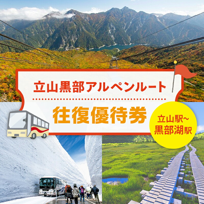 【ふるさと納税】立山黒部アルペンルート 往復優待券 1枚 (立山駅～黒部湖駅) 往復 優待券 優待チケット 立山黒部観光 立山駅 黒部湖駅 山岳観光 アルペンルート 旅行 トラベル 観光 レジャー 優待 チケット F6T-155