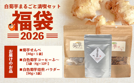 【福袋】白菊芋まるごと満喫３種セット SK-15-fb｜ コーヒー 菊芋 白色菊芋 コーヒー パウダー 菊芋せんべ ノンカフェイン 野菜茶 きくいも お茶 焙煎 ギフト グルメ 鹿児島県 南大隅町 島