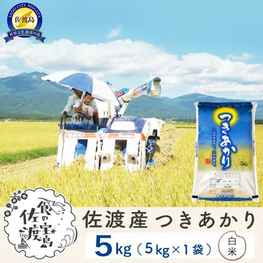 【ふるさと納税】佐渡島産つきあかり 白米5Kg 令和7年 ～農薬5割減～農家直送 | お米 こめ 白米 食品 人気 おすすめ 送料無料