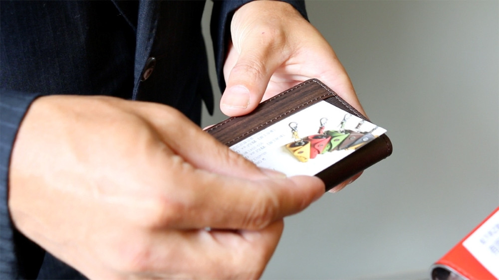 【こだわりの革アイテム】名刺ケース（グリーン）1087015 革製品 レザー 名刺入れ