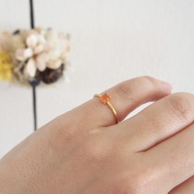 ふるさと納税 田原本町 11号　天然石カーネリアン　リング(Silver925 18KGP仕上げ)　指輪 |  | 01