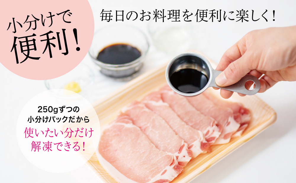 【鹿児島県産】豚肉3種類 計3kg  （250g×12パック） 肩ロースしゃぶしゃぶ用・ロース生姜焼き用・バラスライス 国産 豚肉 バラ ロース 冷凍 カミチク 南さつま市