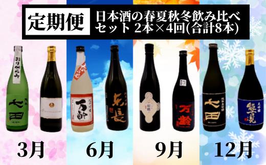 
【定期便】日本酒の春夏秋冬飲み比べセット 2本×4回(合計8本)
