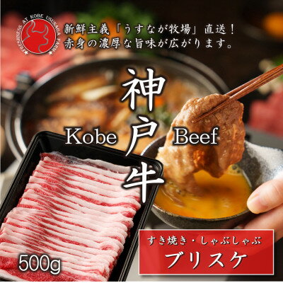 【ふるさと納税】神戸牛ブリスケスライス500g【うすなが牧場】FU002【配送不可地域：離島】【1638841】
