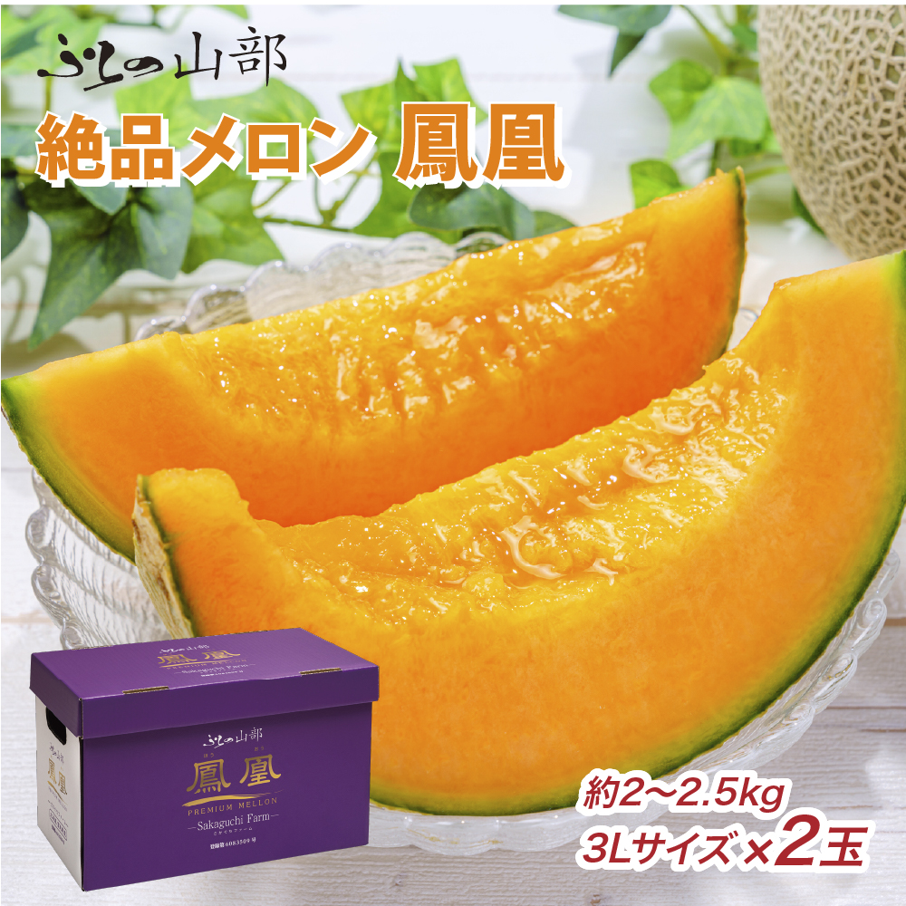 【2026年夏発送】富良野メロン 山部の絶品『鳳凰』3L 2玉 計4kg以上 メロン 赤肉 大玉 北海道