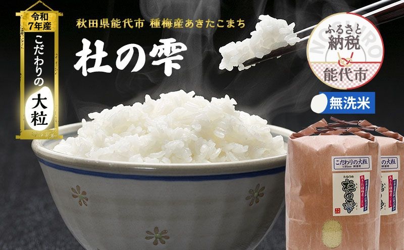 令和7年産 新米 米 お米 定期便12ヶ月 無洗米 秋田県産 あきたこまち あきた種梅産こまち 杜の雫 こだわりの大粒 9kg(4.5kg×2袋)×12回 合計108kg
