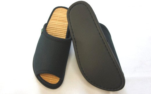 D型セノーテニット竹炭スリッパ　ブラック＜紳士用Ｌサイズ（約27.5cmまで）＞　【04301-0360】_イメージ3