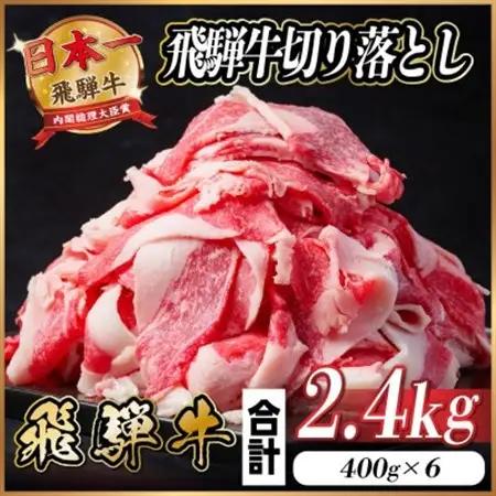 飛騨牛 切り落とし 約2.4kg(約400g×6パック)【冷蔵便】A4～A5等級 黒毛和牛 小分け_肉 飛騨牛 牛肉 うし ビーフ_【配送不可地域：離島】【1544086】