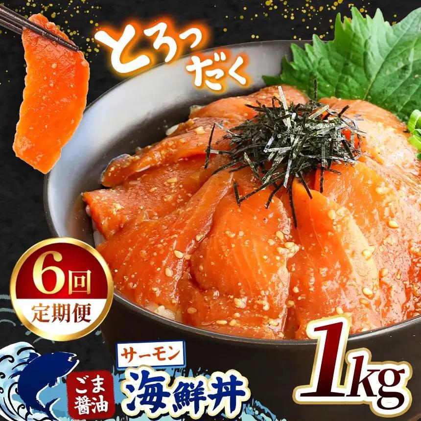 【 定期便6回 】 "とろだく” ごま醤油 海鮮丼 サーモン 約 1kg 魚 海鮮