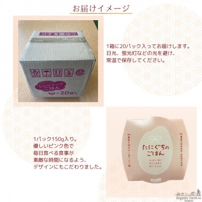 【無添加】ご飯パック20個　栽培期間中農薬不使用米のご飯