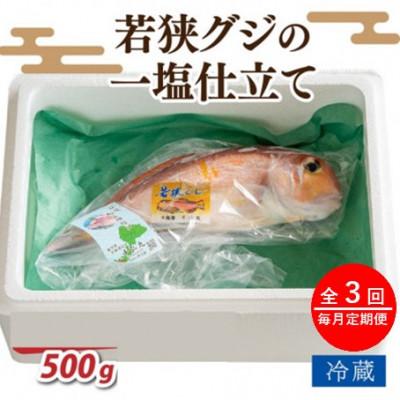 ふるさと納税 小浜市 【毎月定期便】若狭グジの一塩仕立て 500g×1尾全3回