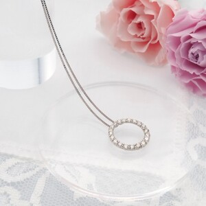 PT900/PT850 0.5ctダイヤモンド　サークルペンダントネックレス　FHH-019920