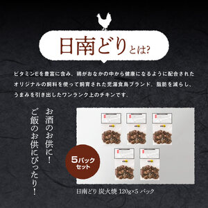 みやざき銘柄鶏 日南どり炭火焼 5袋【肉 鶏肉 とり肉 炭火焼き 惣菜 宮崎名物惣菜 郷土料理 おつまみ 惣菜】