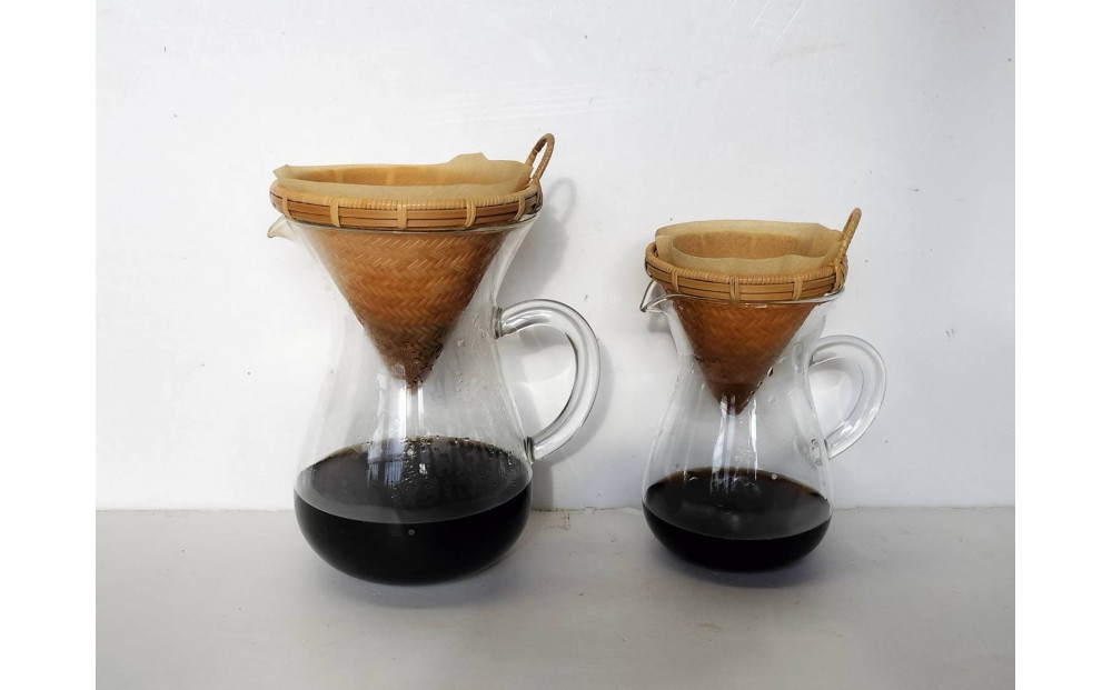 【佐渡産真竹使用】あじろ編み　コーヒードリッパー【サイズ小】