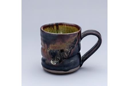 黒薩摩マグカップ(長太郎焼/A-035) 黒薩摩焼 工芸品 工芸 手作り 陶芸品 焼物 陶器 陶磁器 マグカップ 食器 生活雑貨