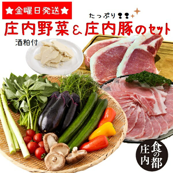 【ふるさと納税】庄内野菜＆たっぷり庄内豚セット（庄内の酒粕付）（やまがた庄内産直出前便実行委員会）