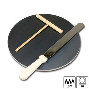 1057 ZEOOR 家庭でおいしく焼ける クレープメーカー 直径33cm 330mm クレープ鉄板トンボ スパチュラ付き IH対応 CR60[sanitize]55P