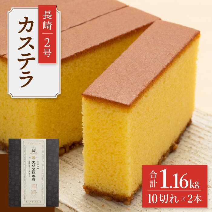【ふるさと納税】【カット済み】 長崎 カステラ 2号（約850g 10切れ×2本入） ＜文明堂総本店＞ [CFG002] カステラ 長崎 文明堂 カステラ ケーキ 和菓子 長崎 カステラ 老舗店舗 贈答 ギフト