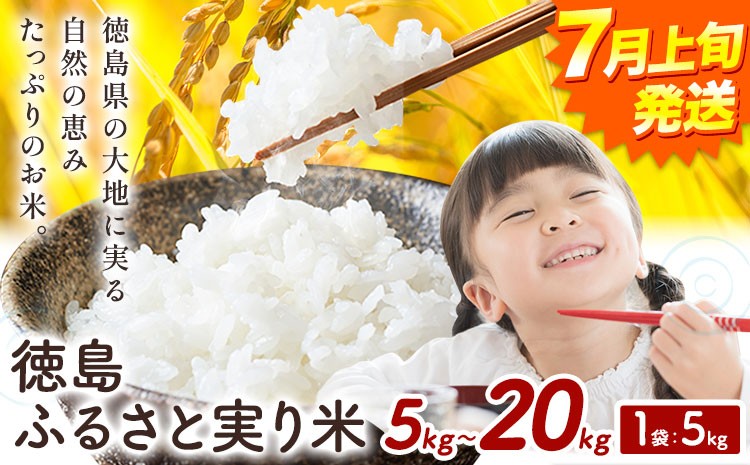 
                  【7月上旬発送】もちもち美味しい！ 徳島ふるさと実り米 精米 5kg～20kg お米 米  国産 ブレンド米 白米 精米 徳島県 上板町
                