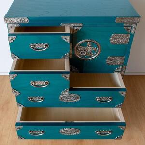 【吉野民芸 25整理片開 青磁（銀古美）】★創業明治40年老舗「境木工」熟練の職人の手により1つ1つ丁寧に作り上げる伝統工芸品「吉野民芸家具」