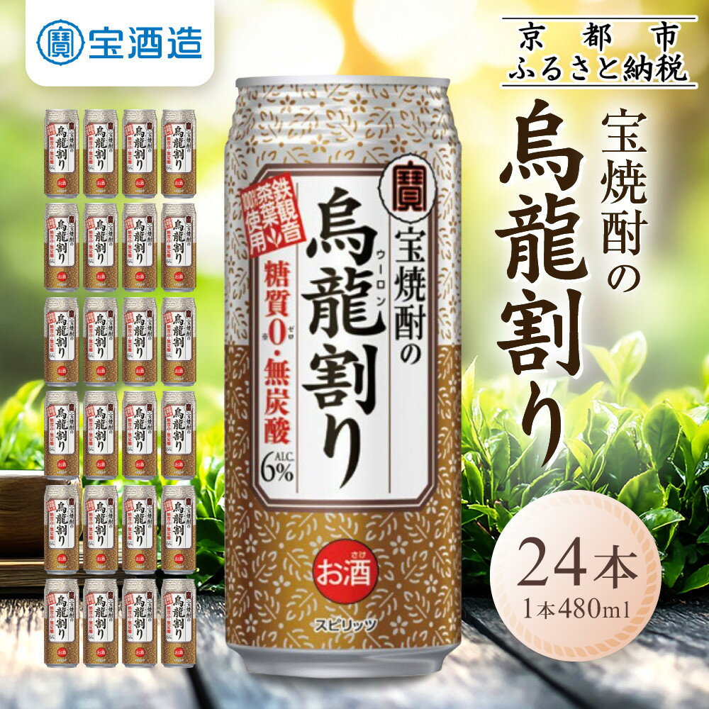 【ふるさと納税】【宝酒造】宝焼酎の烏龍割り（480ml×24本） | アルコール6％ ウーロン 缶チューハイ タカラ チューハイ 酎ハイ Takara 宝酒造 京都 京都市 ギフト プレゼント お酒