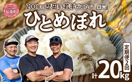 【定期便】米 宮城県産 ひとめぼれ 10kg×2回 (計20kg) 《令和7年産 新米予約》 白米 精米 ご飯 ごはん コメ こめ お米 小分け 家庭用 結心ファーム【yu-hb10-t2-r7】