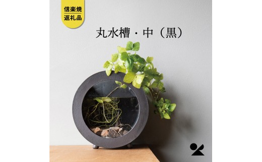 
                  【信楽焼・明山】丸水槽・中（黒）aqua-01s (176777-40037144)
                