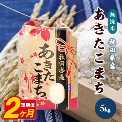 ふるさと納税 八郎潟町 【毎月定期便】あきたこまち 5kg【精米・無洗米】 秋田県産全2回
