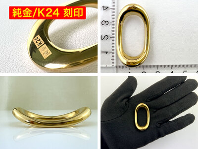 6-65 純金(Ｋ２４)製 円満箸置き