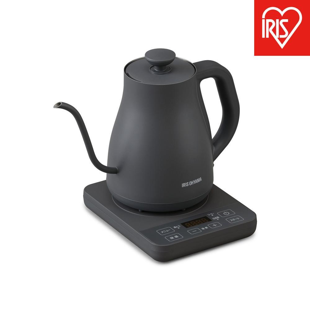 【ふるさと納税】ケトル 0.8L 湯漏れ防止ドリップケトル 温調タイプ 転倒湯漏れ防止 アイリスオーヤマ 家電 電化製品 キッチン家電 IKE-C800T-H