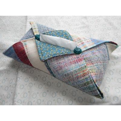 ふるさと納税 河合町 さをり織り　ティッシュボックスカバー