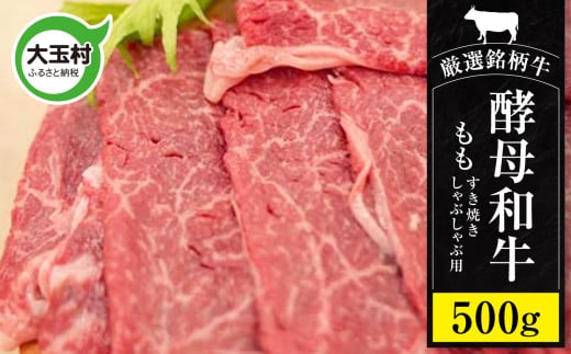 《寄附額改定》 あだたら酵母和牛 すき焼き ・ しゃぶしゃぶ用 500g（ モモ肉 ・ 赤身 ）【 黒毛和牛 ／ 国産牛 】 牛肉 焼肉 牛丼 和牛 ギフト 冷凍配送 福島県産【 02110 】