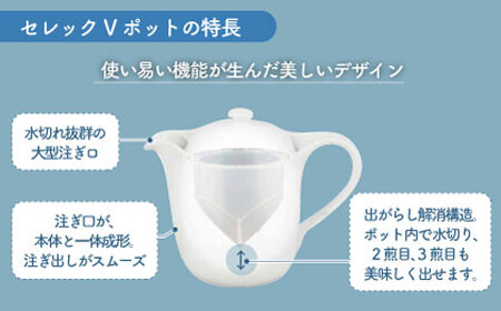 【美濃焼】セレック Vポット 720ml（クールホワイト）【山加商店】C-SV-3 食器 茶器 急須 ティーポット お茶 緑茶 ティータイム ホワイト 白 シンプル おしゃれ レンジ対応 食洗機対応 
