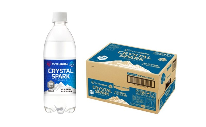 
炭酸 CRYSTAL SPARK クリスタルスパーク 炭酸水 無糖 プレーン 500ml×24本 飲料 ※配送不可：沖縄、離島
