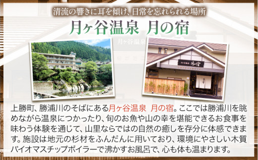月ヶ谷温泉 ふるさと御膳(檜コース) ＆ 入浴 ペアチケット 1組2名様 《30日以内に出荷予定(土日祝除く)》旅行 体験 ツーリング 山ツーリング 徳島県 上勝町 月ヶ谷温泉 月の宿 旅館 日帰り 