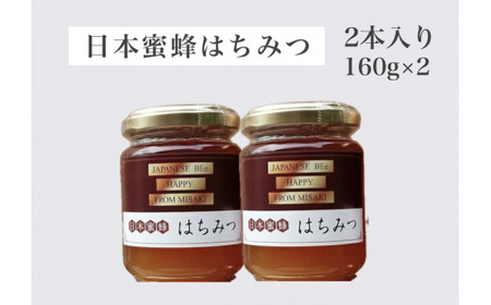 日本蜜蜂 はちみつ ２本入り 純粋蜂蜜 ハチミツ 天然 純粋 蜜 瓶 国産 常温 四国 愛媛県 【えひめの町（超）推し！（伊方町）】（356）