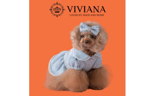 ドッグウェア「VIVIANA」パフスリーブワンピース（LightBlue）