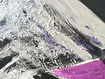 富士山溶岩パワーアート「紫雲銀富士」 絵画 アート