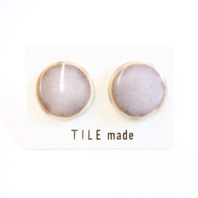 ふるさと納税 瑞浪市 【美濃焼】薄茶むらタイルピアス(直径20mm)