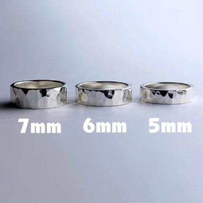 ふるさと納税 藤沢市 シルバー 5ミリ槌目リング P3〜30号 マイナスサイズ対応 ご希望リングサイズで制作 |  | 02