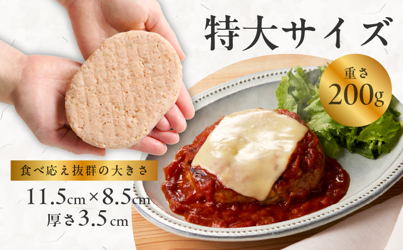 【特別規格】特大ハンバーグ 200g×8個【黒毛和牛入り BIGサイズ ハンバーグ 小分け 惣菜 冷凍 牛肉 豚肉 はんばーぐ 一人暮らし 数量限定】 CFX0025