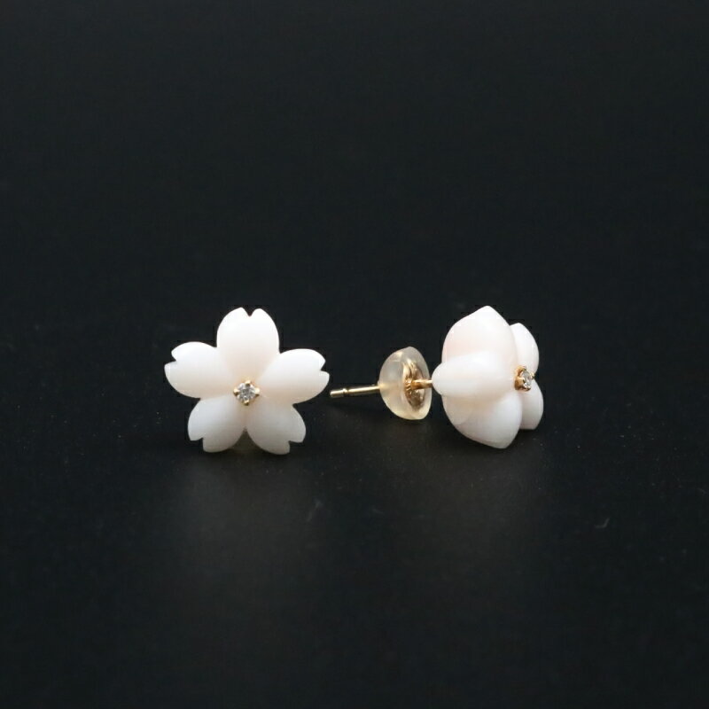 【ふるさと納税】 サンゴ ピアス アクセサリー 白珊瑚 珊瑚 サンゴアクセサリー 桜 さくら 花 さんご 職人 高知県 南国市