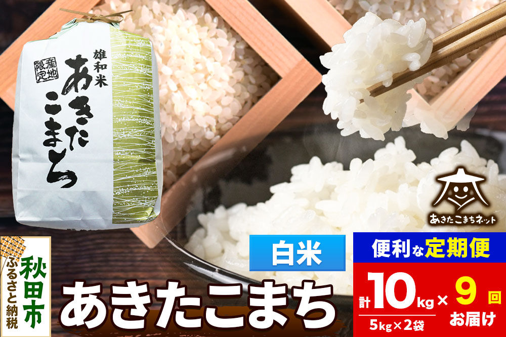 令和8年産 《定期便9ヶ月》あきたこまち 清流米 10kg（5kg×2袋）【白米】秋田県産 [秋田県産 あきたこまち お米 精米 小分け 定期便 5kg袋]